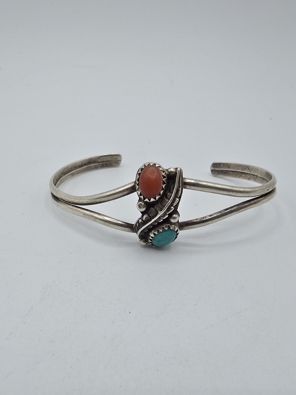 VTG Sterling Silver Cuff Bracelet Southwestern Style Size 5.25" 9g READ